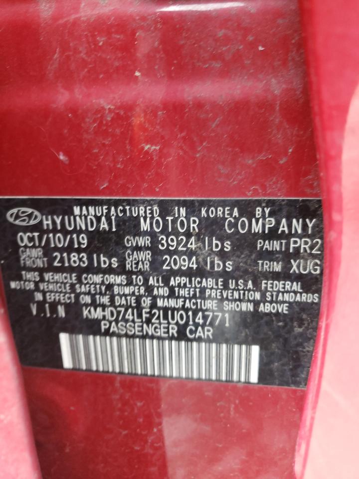 Photo 12 VIN: KMHD74LF2LU014771 - HYUNDAI ELANTRA 