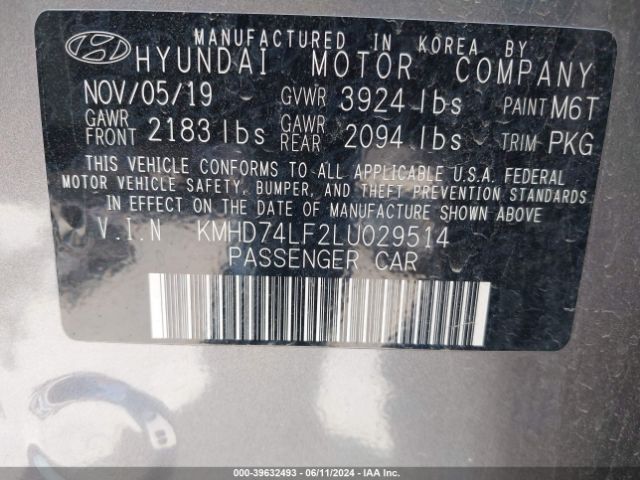 Photo 8 VIN: KMHD74LF2LU029514 - HYUNDAI ELANTRA 