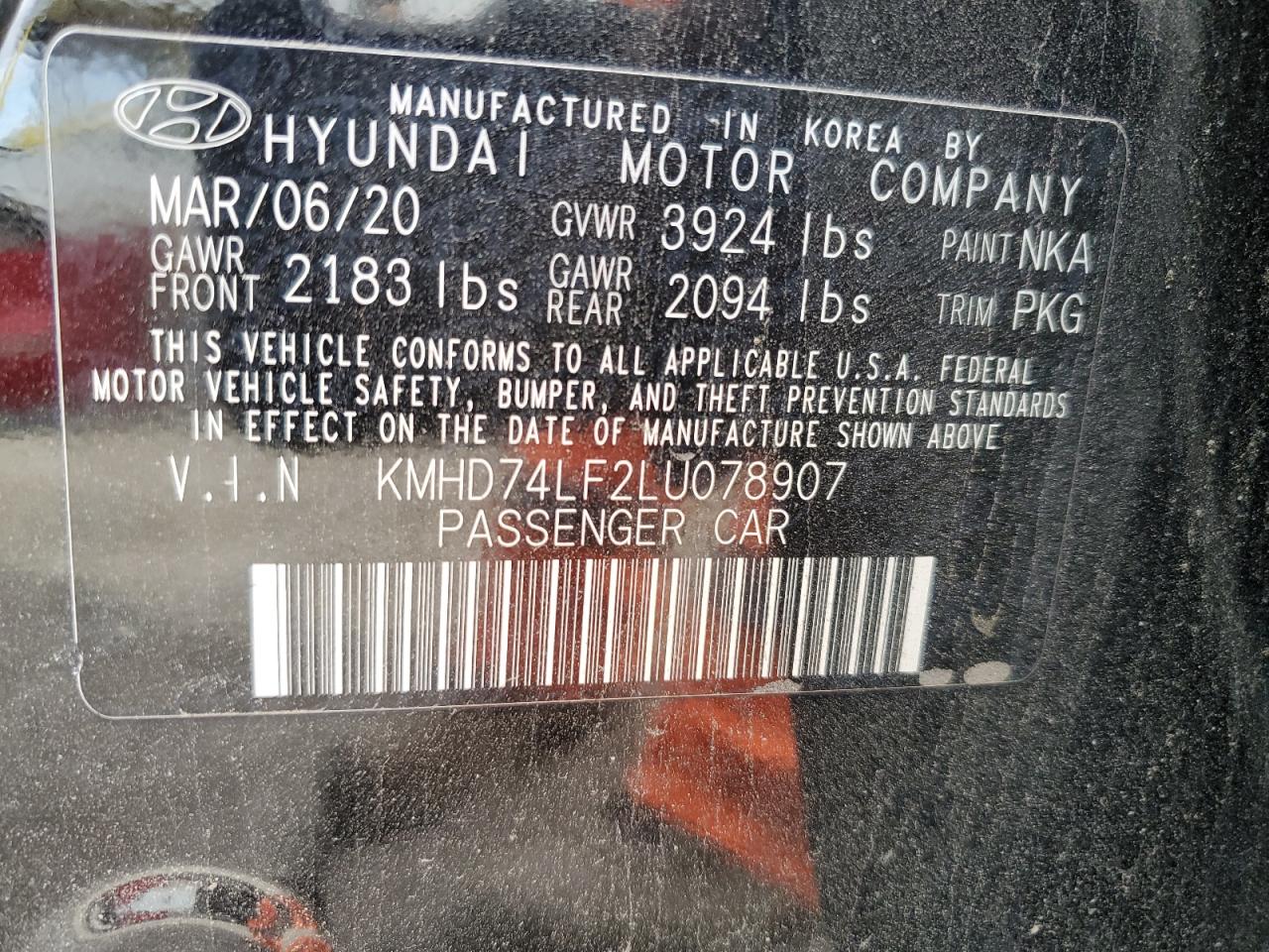 Photo 11 VIN: KMHD74LF2LU078907 - HYUNDAI ELANTRA 