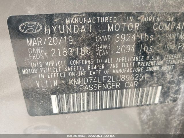 Photo 8 VIN: KMHD74LF2LU896251 - HYUNDAI ELANTRA 