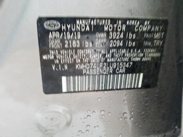 Photo 9 VIN: KMHD74LF2LU915347 - HYUNDAI ELANTRA SE 