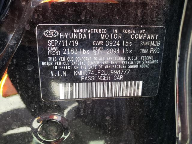 Photo 11 VIN: KMHD74LF2LU998777 - HYUNDAI ELANTRA 