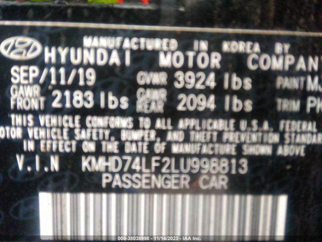 Photo 8 VIN: KMHD74LF2LU998813 - HYUNDAI ELANTRA 