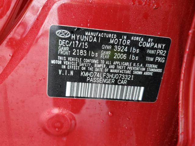 Photo 11 VIN: KMHD74LF3HU073321 - HYUNDAI ELANTRA 