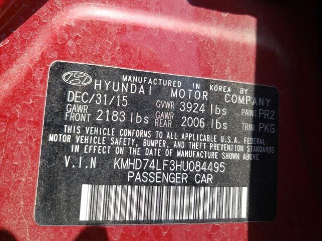 Photo 9 VIN: KMHD74LF3HU084495 - HYUNDAI ELANTRA 