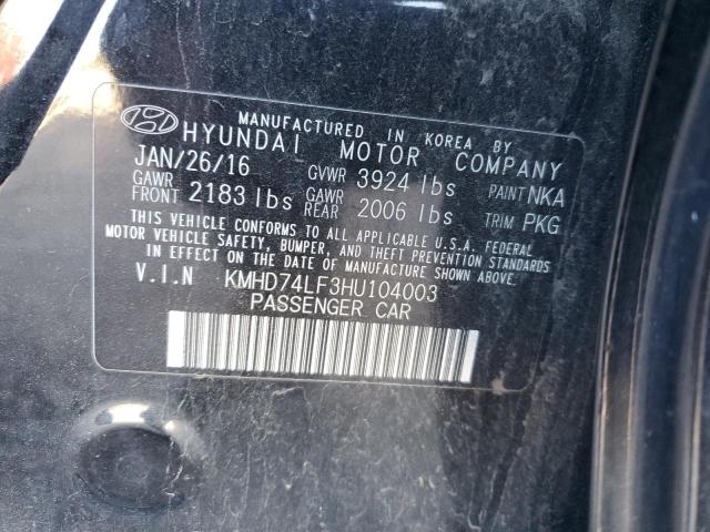 Photo 9 VIN: KMHD74LF3HU104003 - HYUNDAI ELANTRA SE 