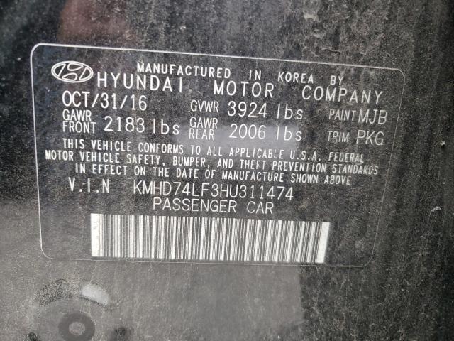 Photo 9 VIN: KMHD74LF3HU311474 - HYUNDAI ELANTRA SE 