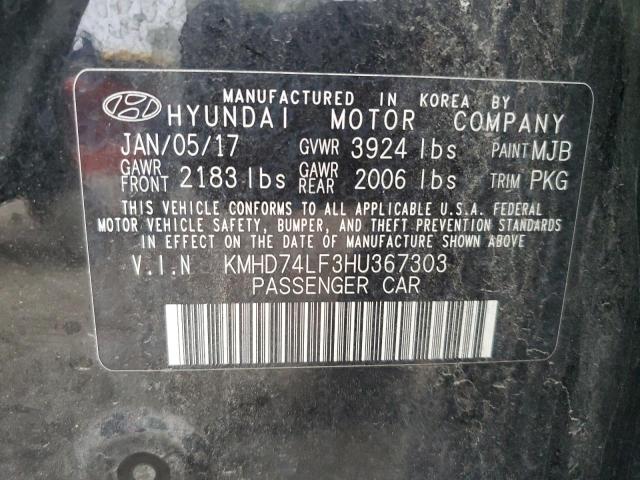 Photo 11 VIN: KMHD74LF3HU367303 - HYUNDAI ELANTRA SE 