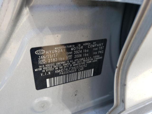 Photo 11 VIN: KMHD74LF3HU374252 - HYUNDAI ELANTRA SE 