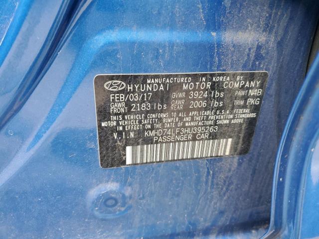 Photo 11 VIN: KMHD74LF3HU395263 - HYUNDAI ELANTRA SE 