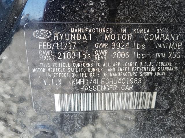 Photo 9 VIN: KMHD74LF3HU401983 - HYUNDAI ELANTRA SE 