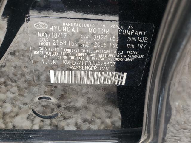 Photo 9 VIN: KMHD74LF3JU478407 - HYUNDAI ELANTRA SE 