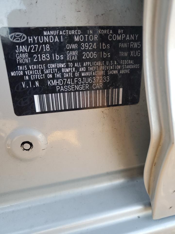 Photo 11 VIN: KMHD74LF3JU637233 - HYUNDAI ELANTRA 