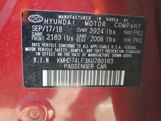 Photo 11 VIN: KMHD74LF3KU780183 - HYUNDAI ELANTRA SE 