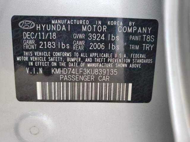 Photo 11 VIN: KMHD74LF3KU839135 - HYUNDAI ELANTRA SE 