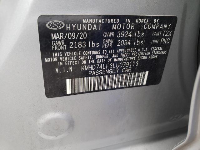 Photo 9 VIN: KMHD74LF3LU079113 - HYUNDAI ELANTRA SE 