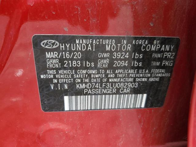 Photo 11 VIN: KMHD74LF3LU082903 - HYUNDAI ELANTRA 