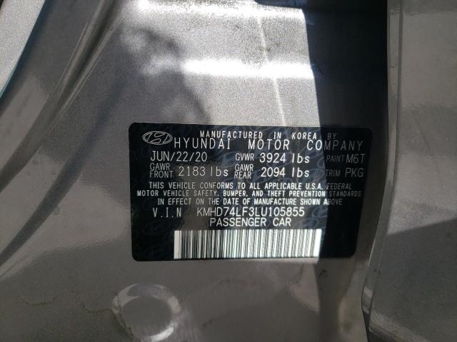 Photo 9 VIN: KMHD74LF3LU105855 - HYUNDAI ELANTRA SE 