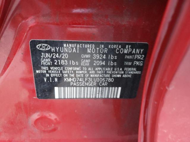 Photo 11 VIN: KMHD74LF3LU106780 - HYUNDAI ELANTRA SE 