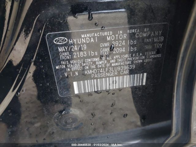 Photo 8 VIN: KMHD74LF3LU939639 - HYUNDAI ELANTRA 