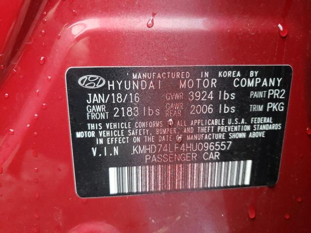 Photo 9 VIN: KMHD74LF4HU096557 - HYUNDAI ELANTRA SE 