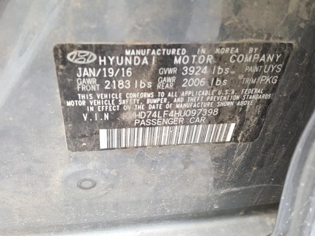 Photo 9 VIN: KMHD74LF4HU097398 - HYUNDAI ELANTRA SE 