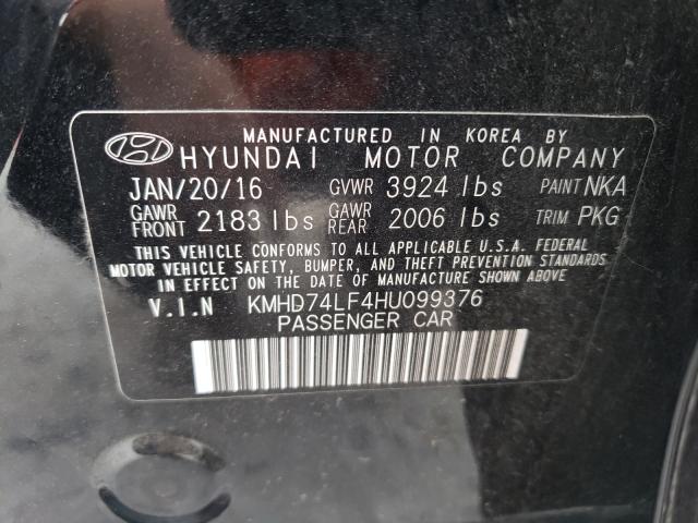 Photo 9 VIN: KMHD74LF4HU099376 - HYUNDAI ELANTRA SE 