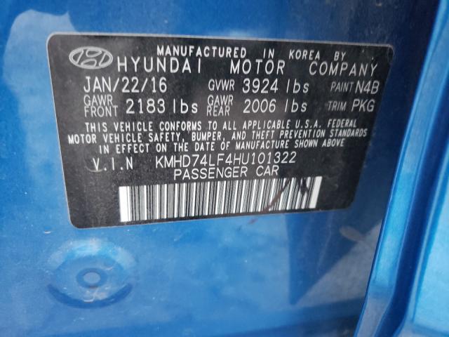 Photo 9 VIN: KMHD74LF4HU101322 - HYUNDAI ELANTRA SE 