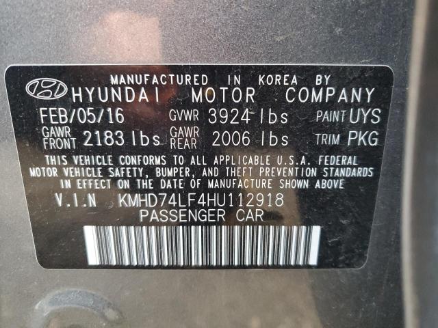 Photo 11 VIN: KMHD74LF4HU112918 - HYUNDAI ELANTRA SE 