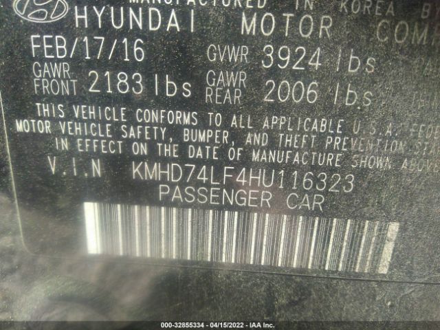 Photo 8 VIN: KMHD74LF4HU116323 - HYUNDAI ELANTRA 