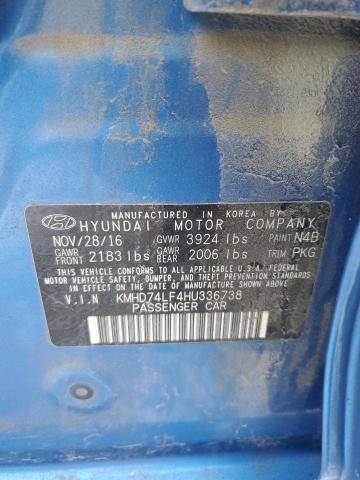 Photo 11 VIN: KMHD74LF4HU336738 - HYUNDAI ELANTRA 