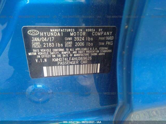 Photo 8 VIN: KMHD74LF4HU369626 - HYUNDAI ELANTRA 