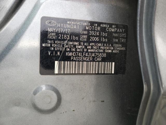 Photo 11 VIN: KMHD74LF4JU475838 - HYUNDAI ELANTRA 