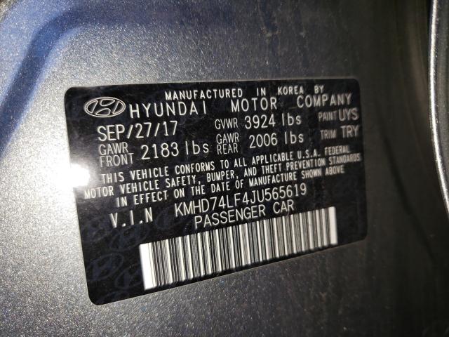 Photo 9 VIN: KMHD74LF4JU565619 - HYUNDAI ELANTRA 