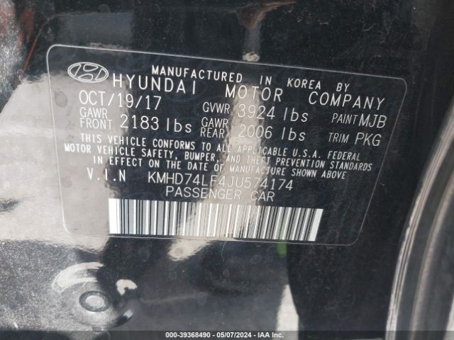 Photo 8 VIN: KMHD74LF4JU574174 - HYUNDAI ELANTRA 