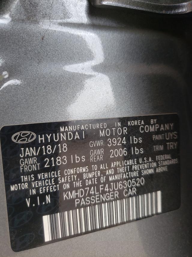 Photo 9 VIN: KMHD74LF4JU630520 - HYUNDAI ELANTRA SE 