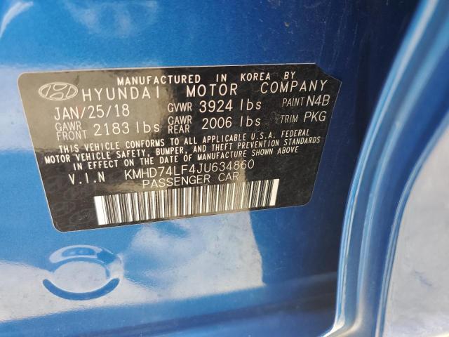 Photo 11 VIN: KMHD74LF4JU634860 - HYUNDAI ELANTRA SE 