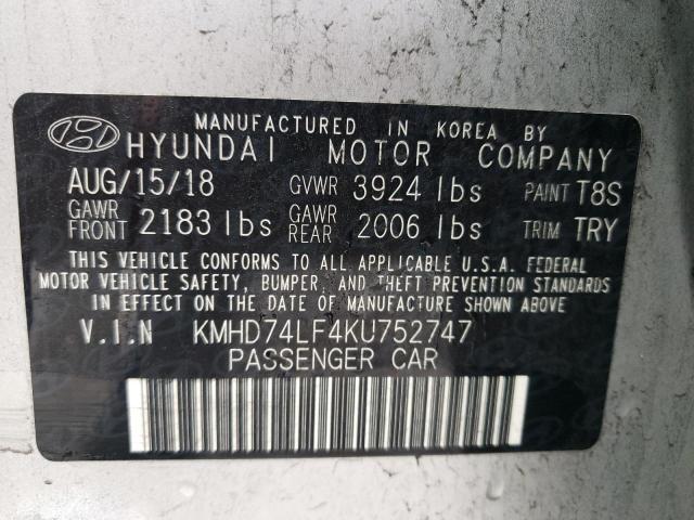 Photo 9 VIN: KMHD74LF4KU752747 - HYUNDAI ELANTRA SE 