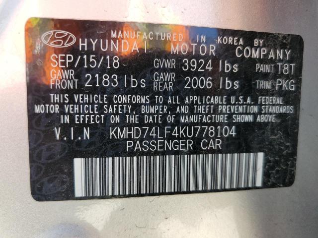 Photo 11 VIN: KMHD74LF4KU778104 - HYUNDAI ELANTRA SE 