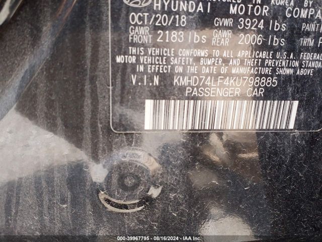 Photo 8 VIN: KMHD74LF4KU798885 - HYUNDAI ELANTRA 