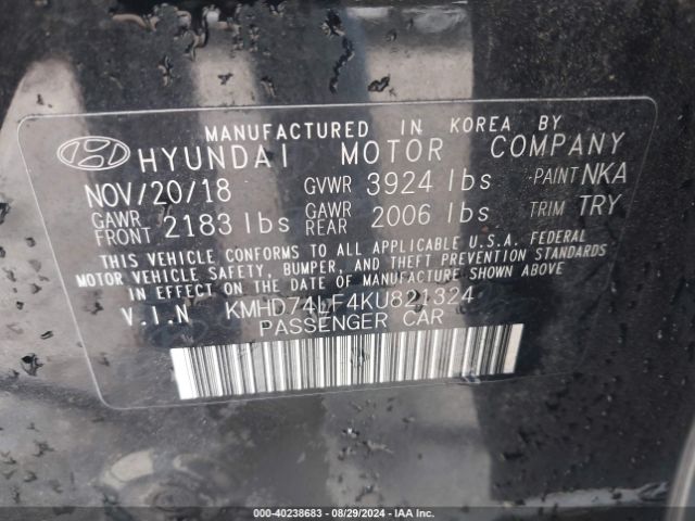 Photo 8 VIN: KMHD74LF4KU821324 - HYUNDAI ELANTRA 