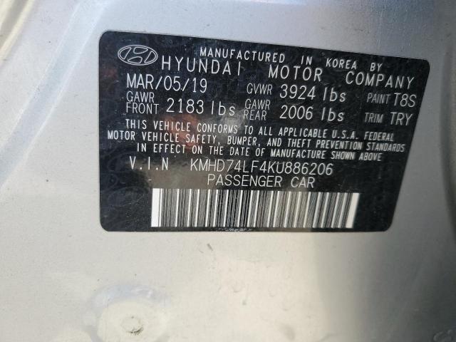 Photo 9 VIN: KMHD74LF4KU886206 - HYUNDAI ELANTRA SE 