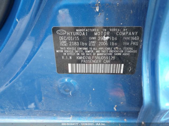 Photo 8 VIN: KMHD74LF5HU059128 - HYUNDAI ELANTRA 