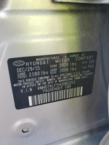 Photo 12 VIN: KMHD74LF5HU082053 - HYUNDAI ELANTRA SE 