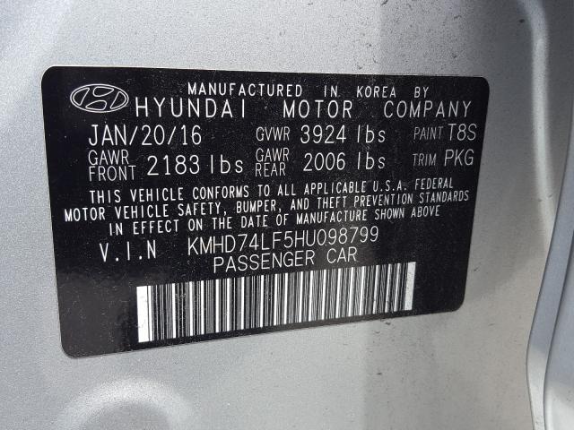 Photo 9 VIN: KMHD74LF5HU098799 - HYUNDAI ELANTRA SE 