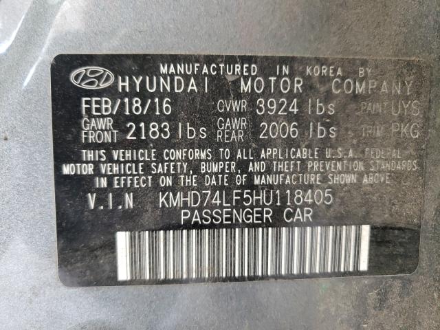 Photo 9 VIN: KMHD74LF5HU118405 - HYUNDAI ELANTRA SE 