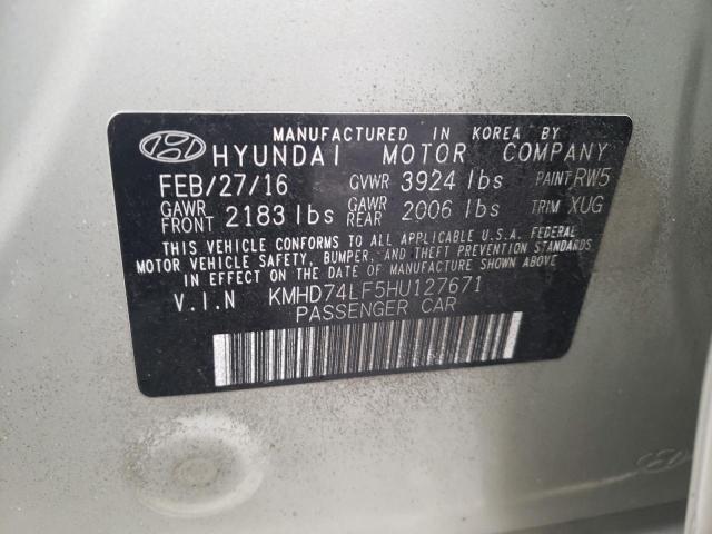 Photo 11 VIN: KMHD74LF5HU127671 - HYUNDAI ELANTRA 