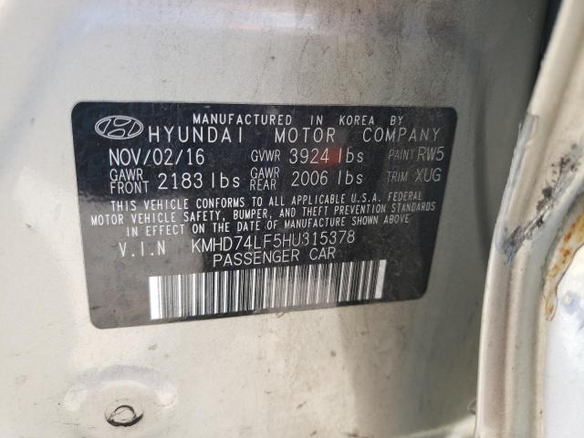 Photo 9 VIN: KMHD74LF5HU315378 - HYUNDAI ELANTRA SE 