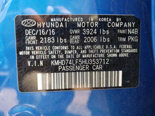 Photo 11 VIN: KMHD74LF5HU353712 - HYUNDAI ELANTRA 