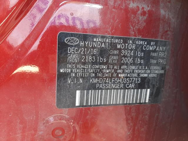 Photo 9 VIN: KMHD74LF5HU357713 - HYUNDAI ELANTRA SE 